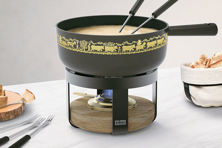 Fondue set Pulatos Wood Classic Alp 22