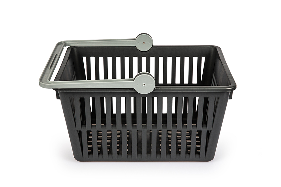 Shopping basket, recycling material black