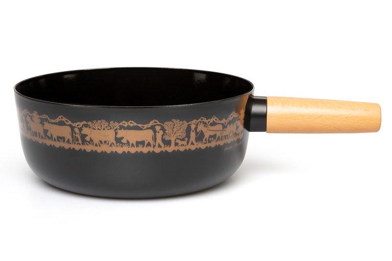 Cheese fondue pot Emotion «Ascent to Mountains» wooden handle