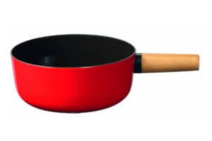 Cheese fondue pot Emotion with wooden handle, black