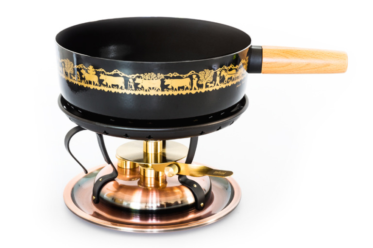Fondue set Classic «Ascent to the mountains», copper