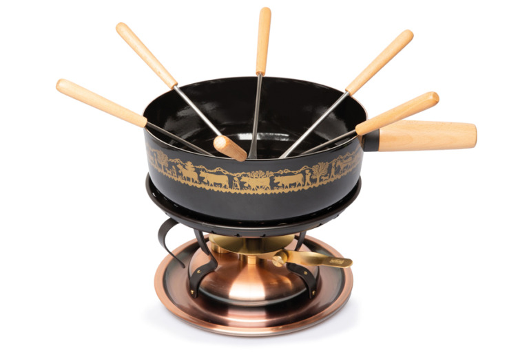 Fondue set Classic «Ascent to the mountains», copper