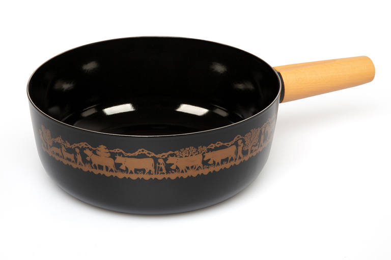 Cheese fondue pot Emotion «Ascent to Mountains» wooden handle
