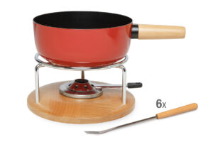 Cheese Fondue Set Säntis Emotion, red-black